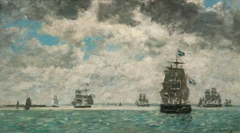 Trois-mâts devant Anvers - Eugène Boudin