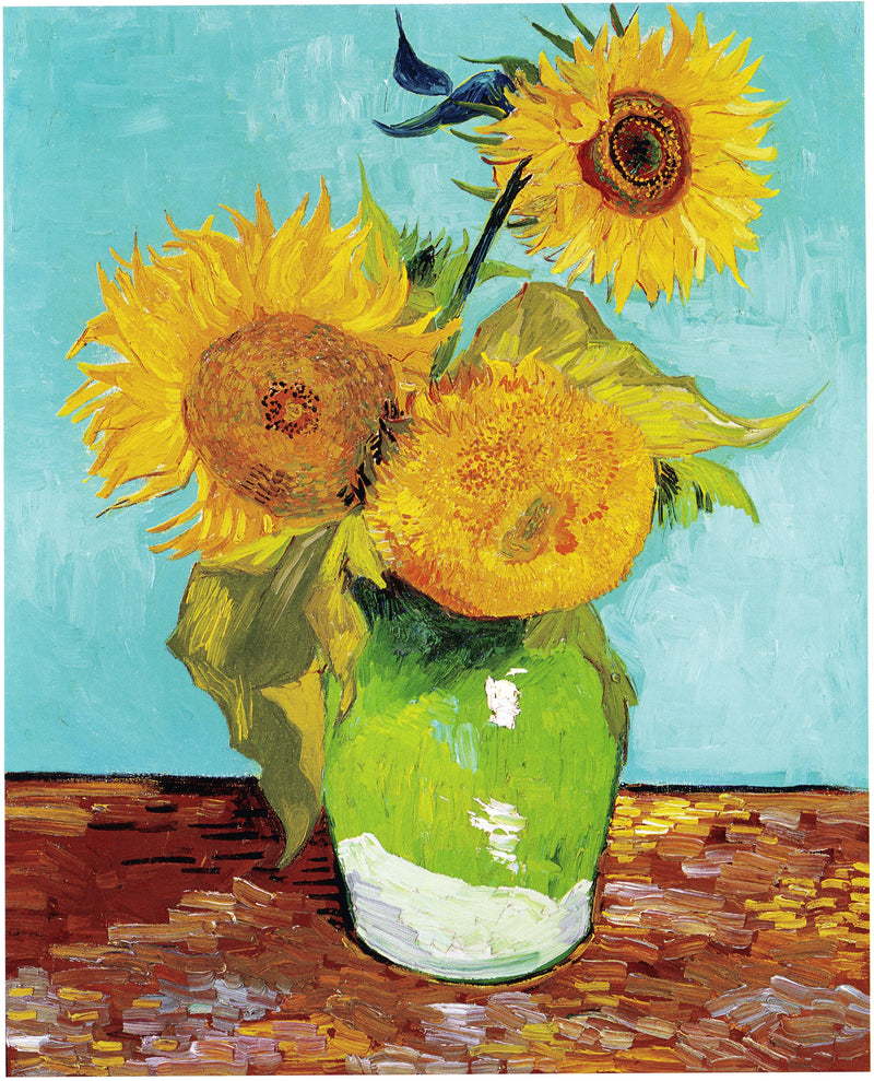 Trois Tournesols dans un vase, F453 – Van Gogh