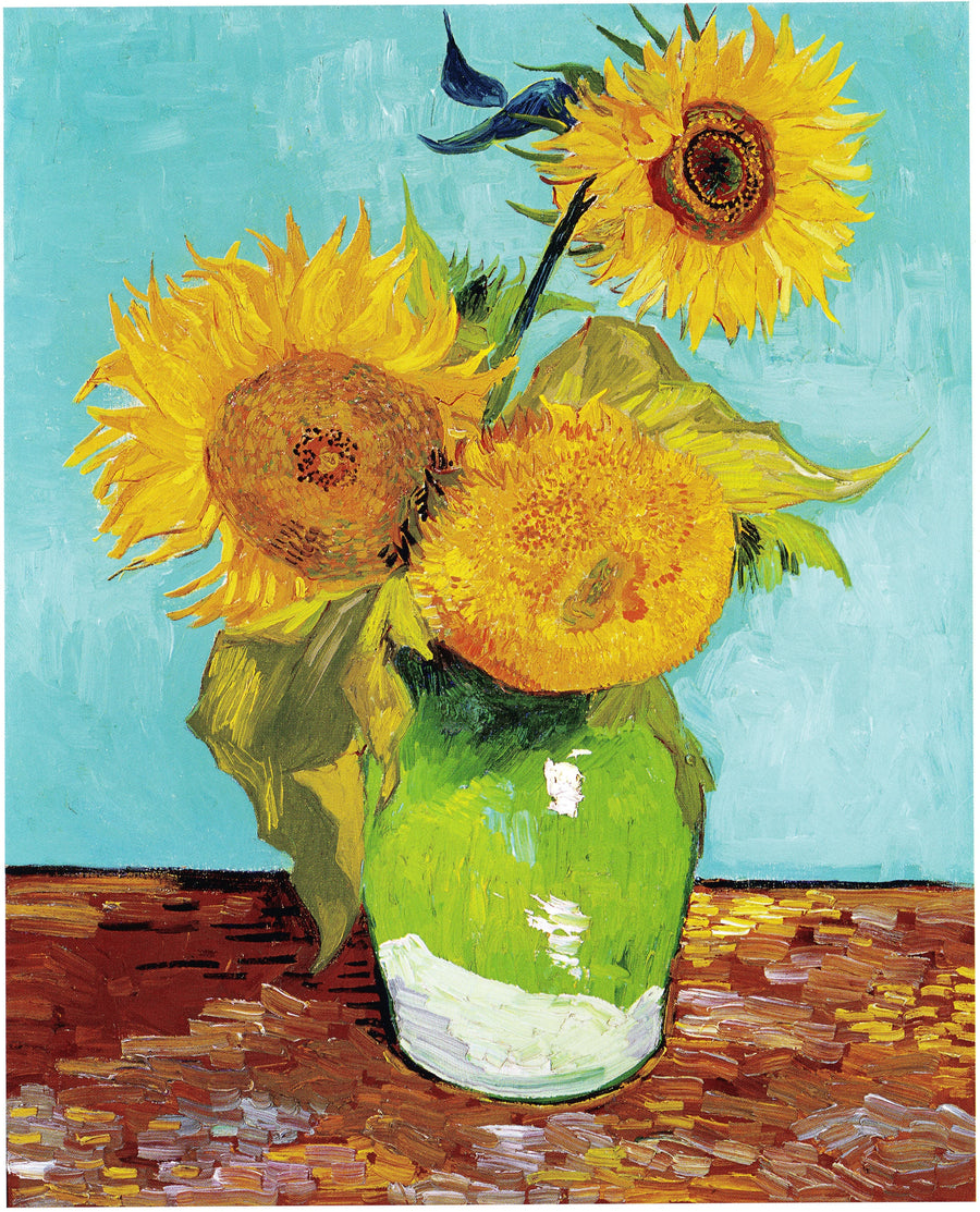Trois Tournesols dans un vase, F453 – Van Gogh