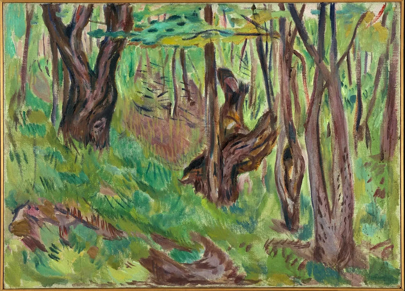 Troncs d'arbres rugueux en été - Edvard Munch