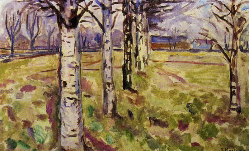 Troncs de bouleaux - Edvard Munch