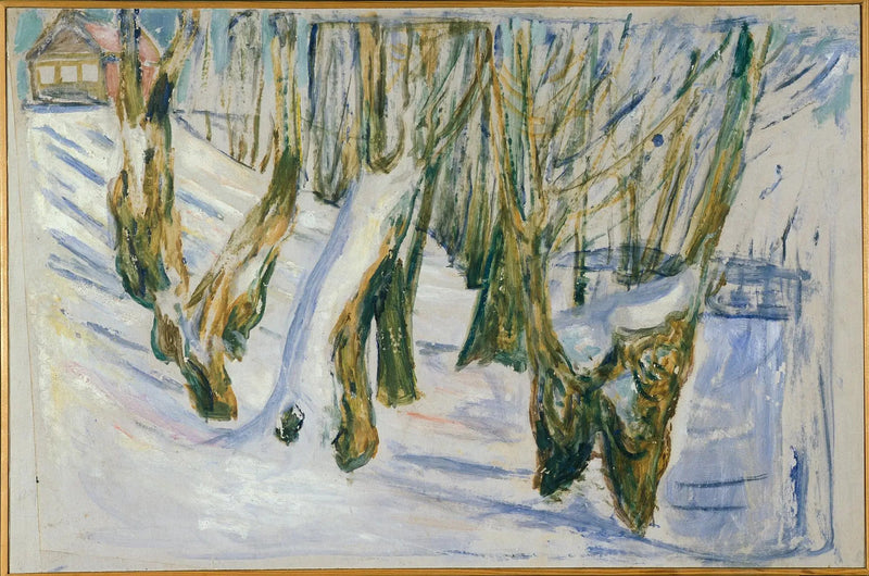 Troncs rugueux dans la neige - Edvard Munch