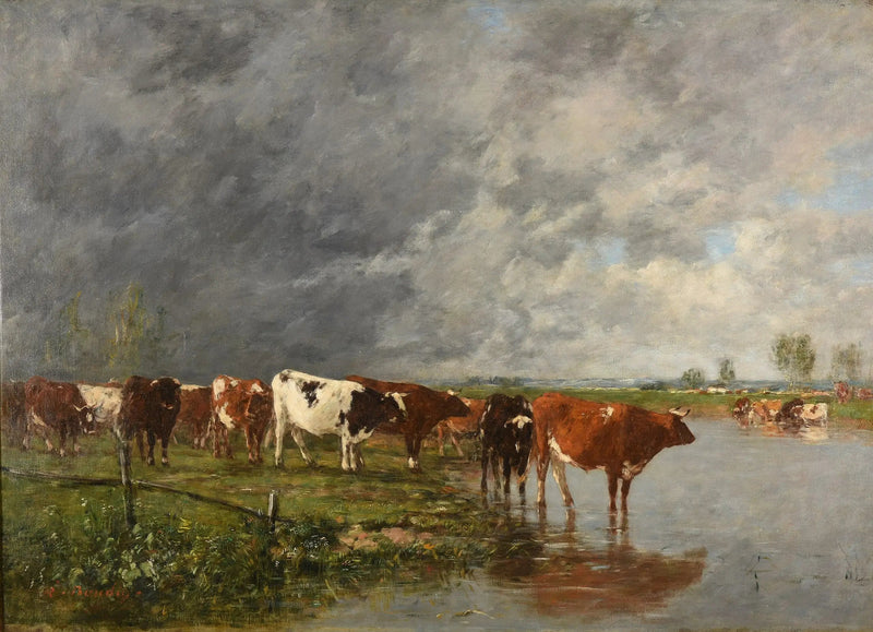 Troupeau s'abreuvant - Eugène Boudin