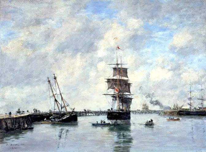 Trouville, les jetées, mer haute - Eugène Boudin