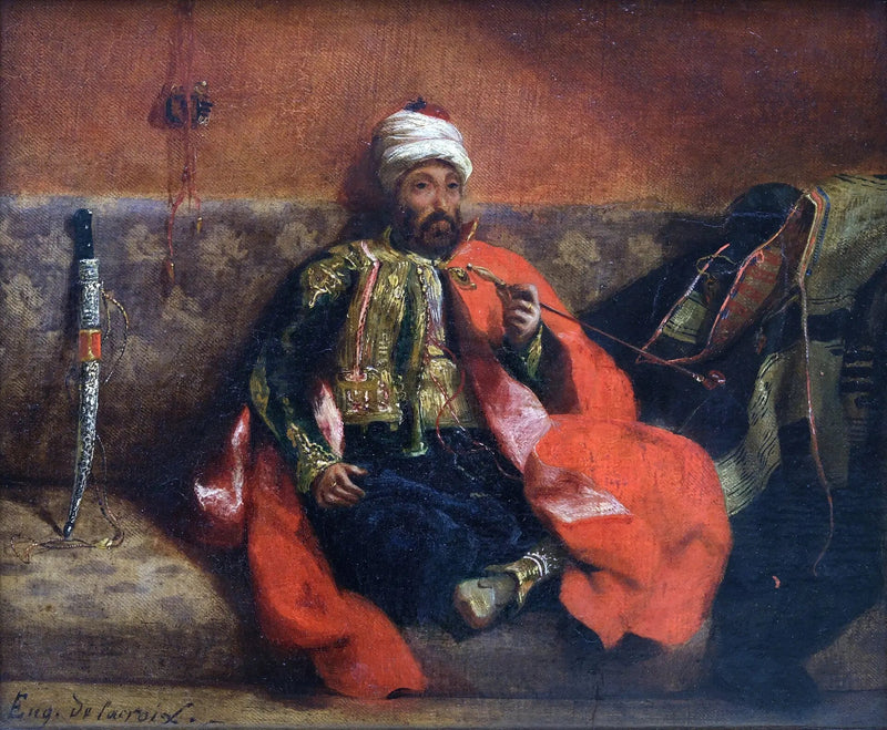 Turc fumant, assis sur un divan - Eugène Delacroix