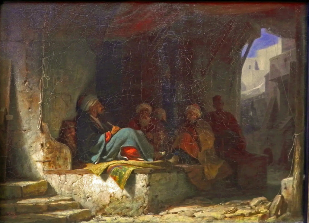 Türken im Kaffeehaus - Carl Spitzweg image 1 reproduction d’œuvre d’art à l’huile