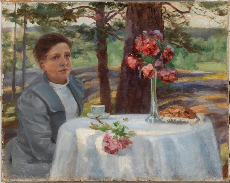 Tyttö pöydän ääressä - Ilya Repin