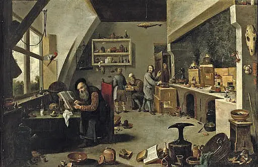 Un alchimiste dans son atelier - David Teniers le Jeune