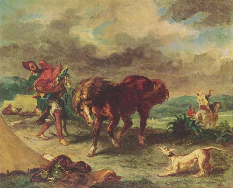 Un Arabe sellant son cheval - Eugène Delacroix