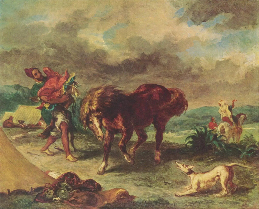 Un Arabe sellant son cheval - Eugène Delacroix