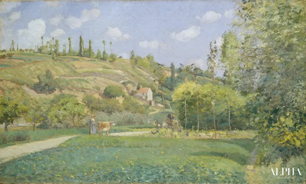 Un bouvier à valhermeil, auvers-sur-oise - Camille Pissarro - Reproductions de tableaux et peintures haut de gamme