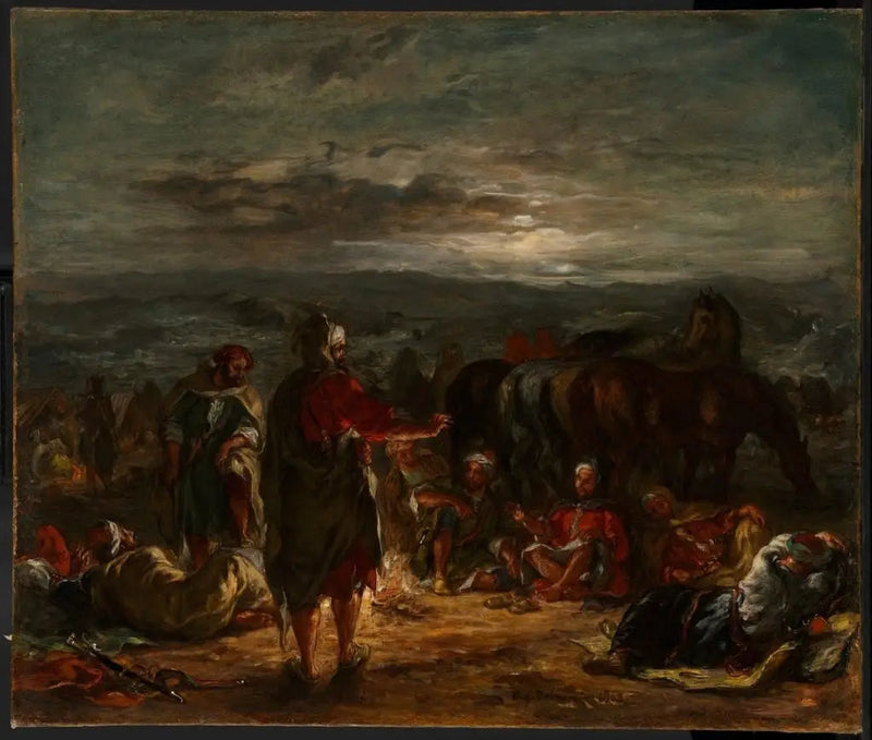 Un camp arabe la nuit - Eugène Delacroix