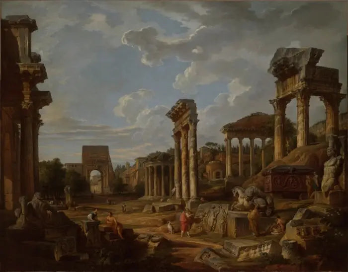 Un caprice du forum romain - Giovanni Paolo Panini image 1 reproduction artisanale de tableau
