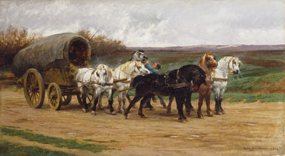Un chariot et un attelage de chevaux - Rosa Bonheur - Alpha Reproduction