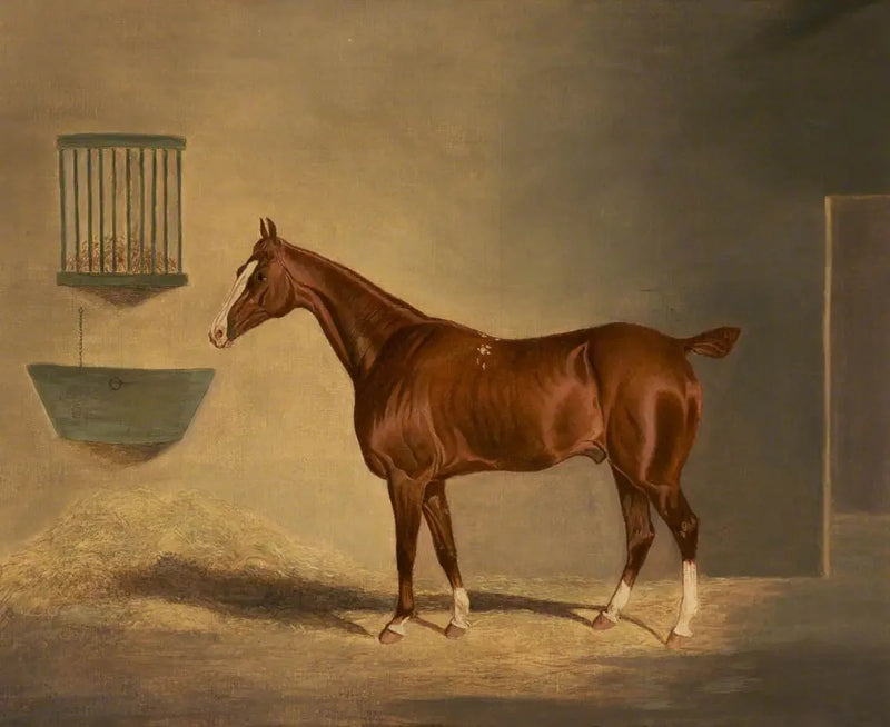 Un cheval alezan dans une écurie - John Frederick Herring, Sr.