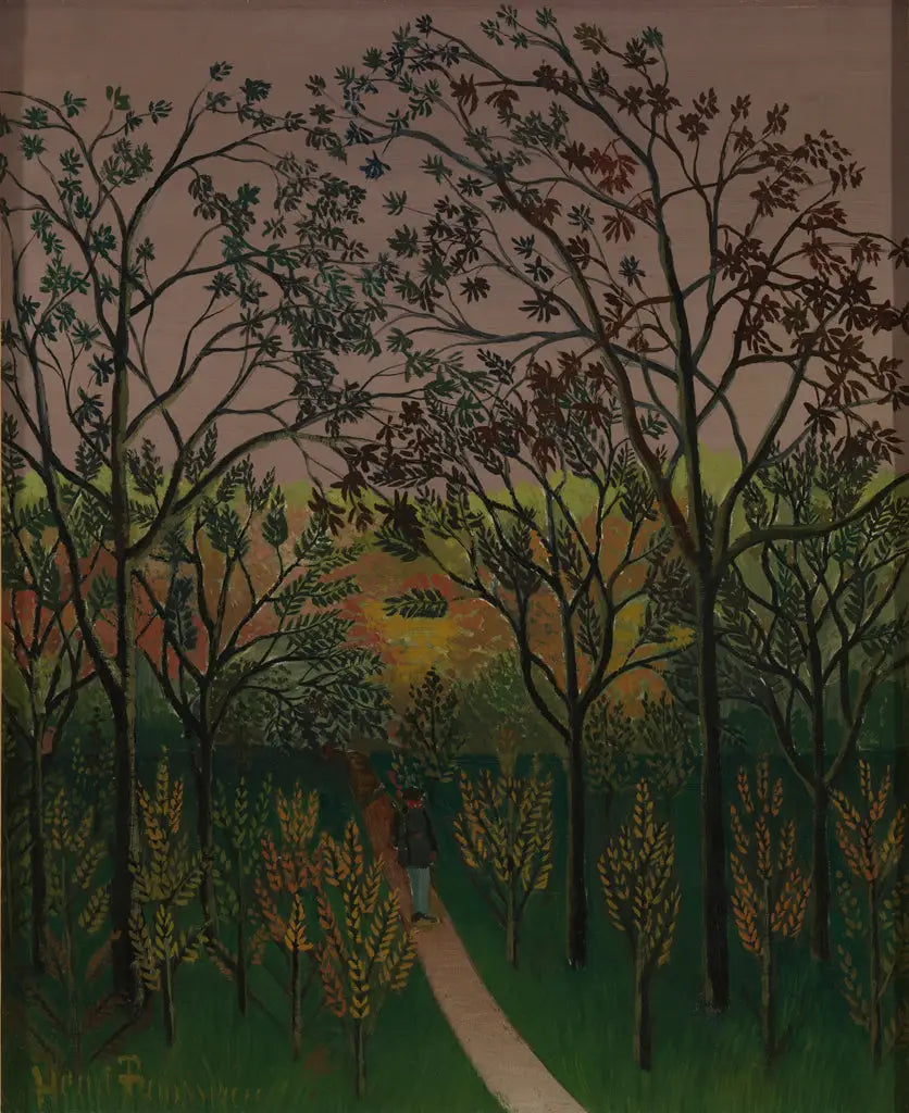 Un Coin du plateau de Bellevue. automne soleil couchant - Henri Rousseau - Alpha Reproduction