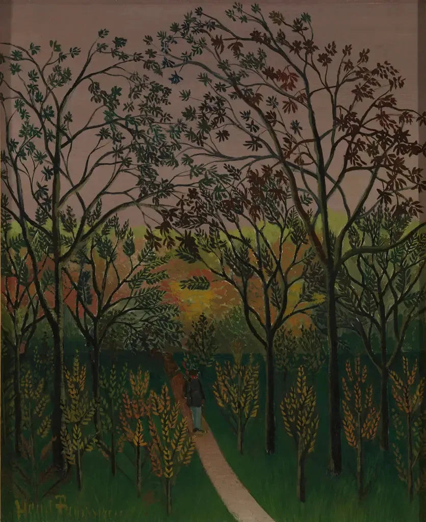 Un Coin du plateau de Bellevue. automne, soleil couchant - Henri Rousseau