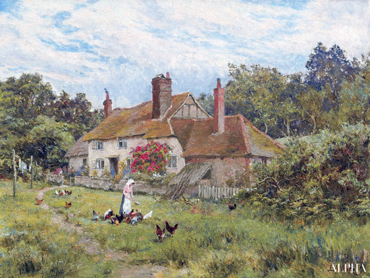 Un cottage du Surrey en juin - Edward Wilkins Waite - Reproductions de tableaux et peintures haut de gamme