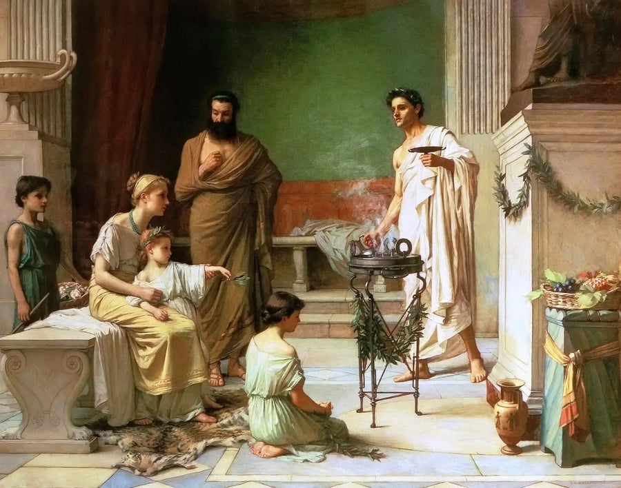 Un enfant malade amené dans le temple d'Esculape - John William Waterhouse