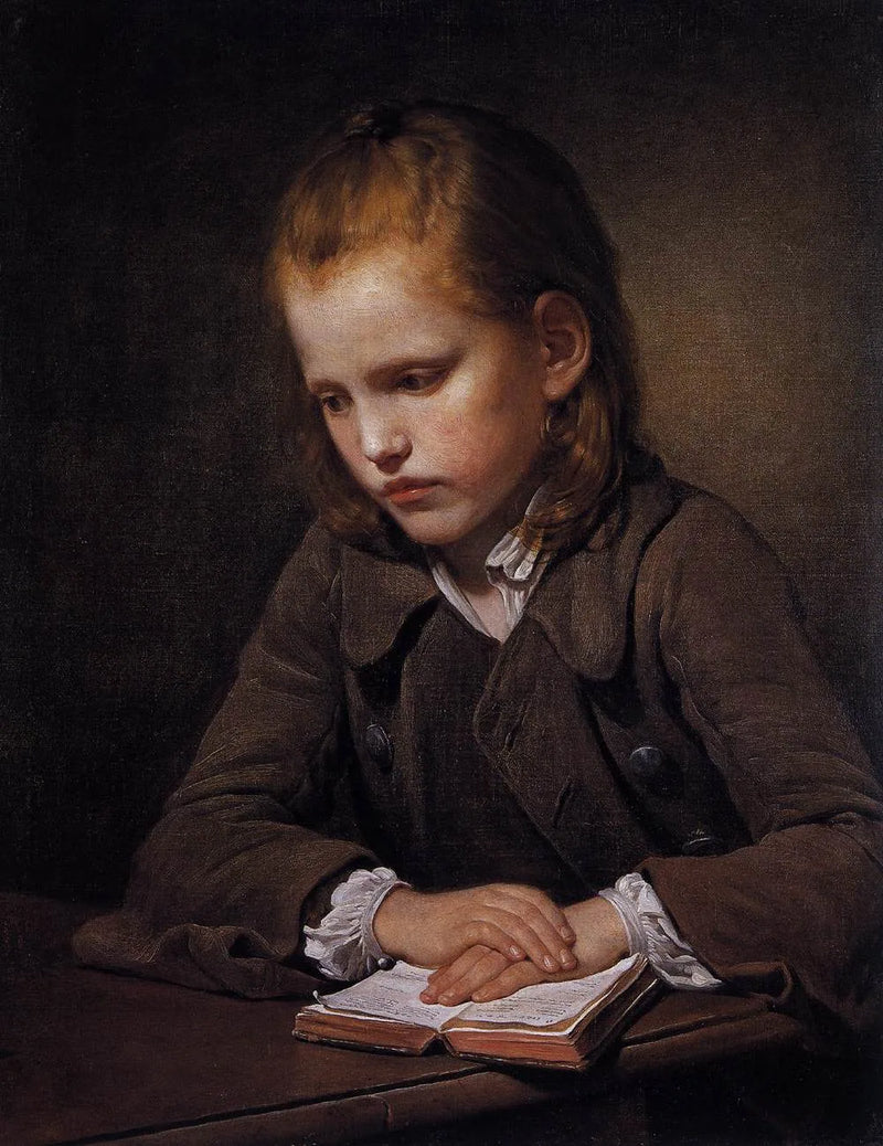 Un garçon avec un livre de leçons - Jean-Baptiste Greuze