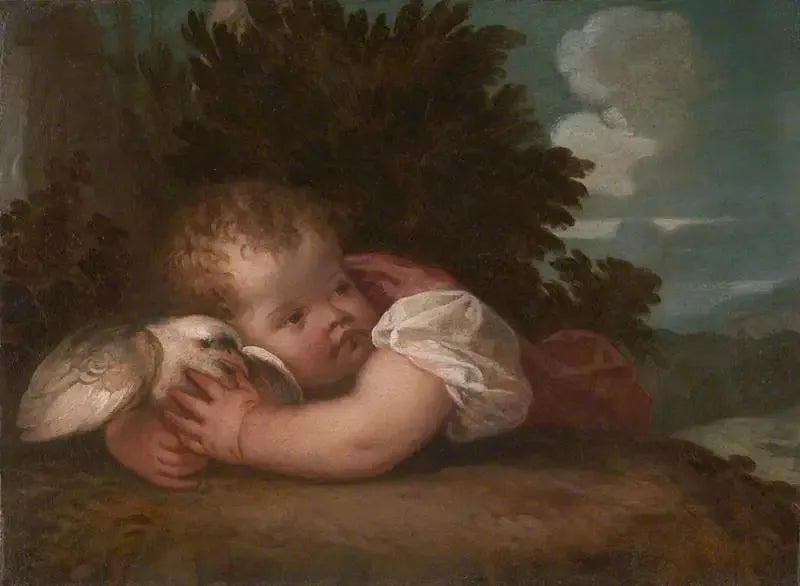 Un garçon avec un oiseau - Titian