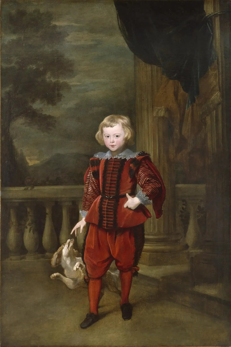 Un garçon debout sur une terrasse - Antoine van Dyck