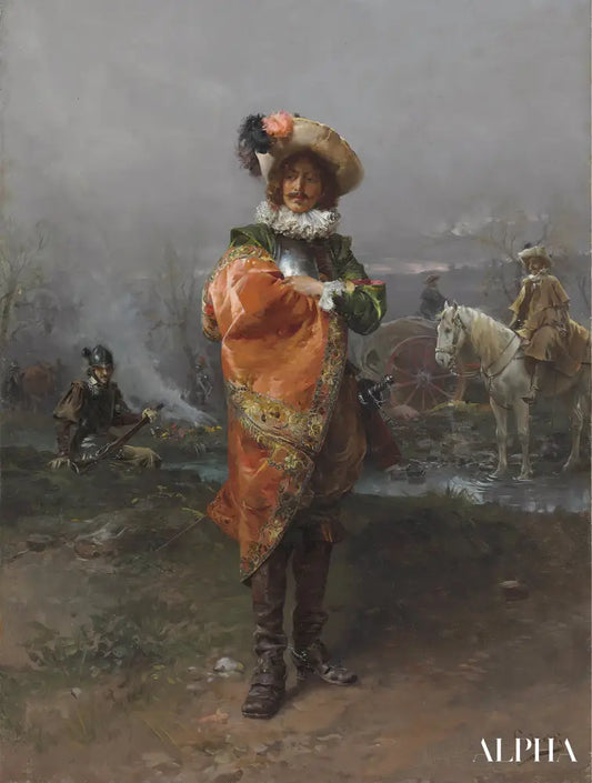 Un gentilhomme au manteau - Cesare-Auguste Detti Reproductions de tableaux à la peinture à l’huile