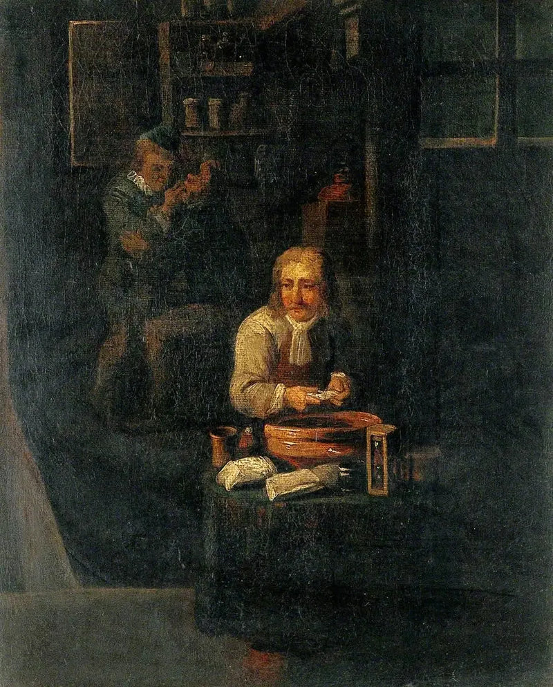 Un homme préparant un plâtre - David Teniers le Jeune