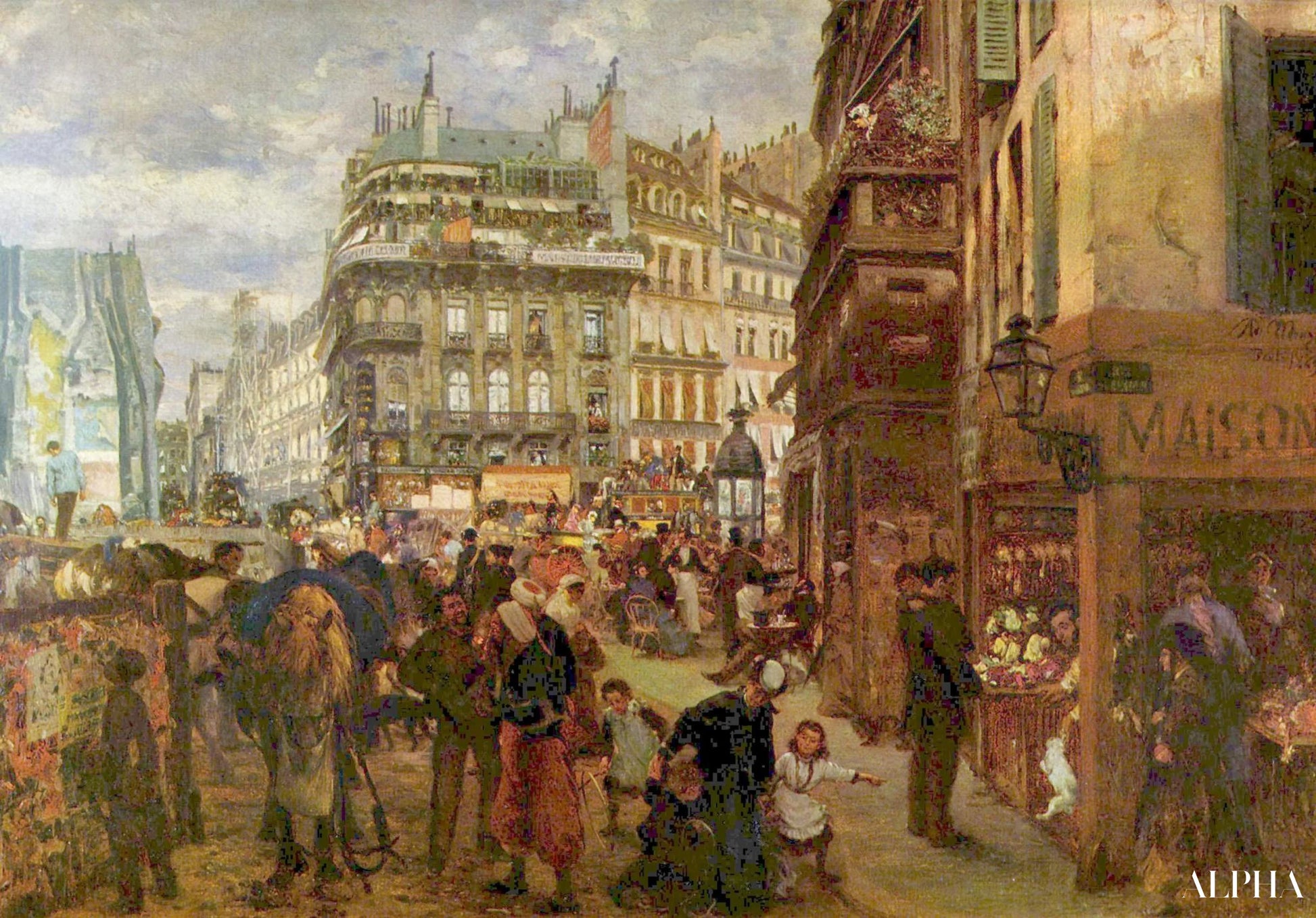 Reproduction du tableau « Un jour de semaine à Paris - Adolph von Menzel » par Alpha Reproduction en peinture à l’huile