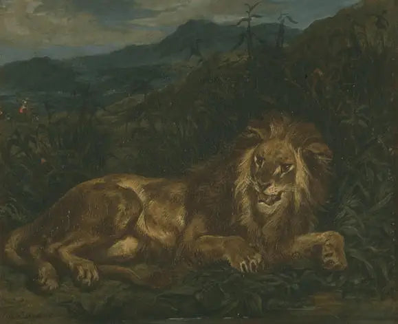 Un lion à la source - Eugène Delacroix