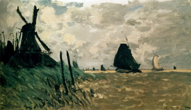 Un moulin à vent près de Zaandam - Claude Monet