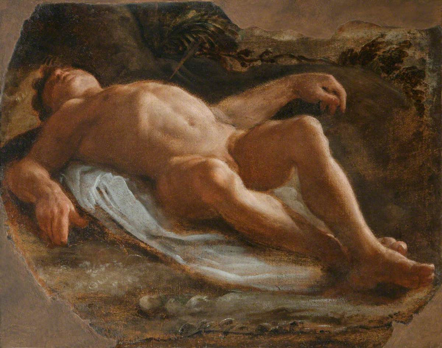 Un nu masculin allongé (fragment) - Annibale Carracci
