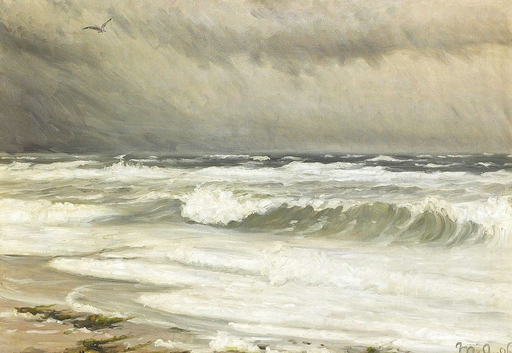 Un paysage côtier à Skagen. - Michael Peter Ancher image 1 copie peinte à la main à l’huile