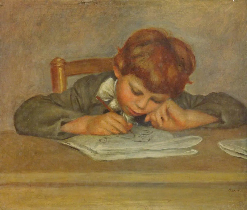 Un petit garçon qui écrit - Pierre-Auguste Renoir