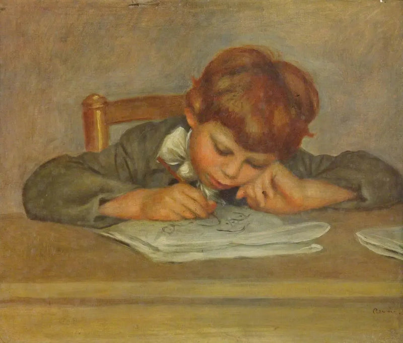 Un petit garçon qui écrit - Pierre-Auguste Renoir