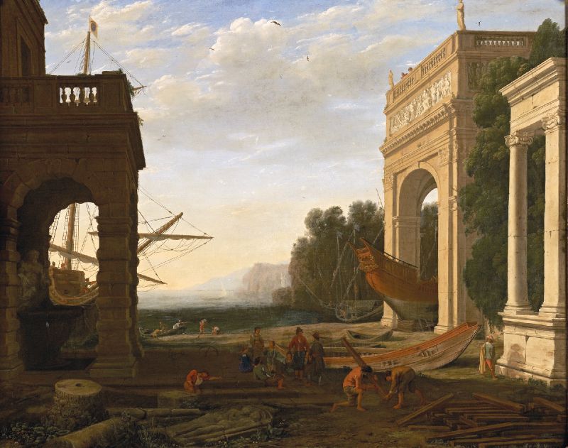 Un port maritime méditerranéen, avec des navires - Claude Lorrain