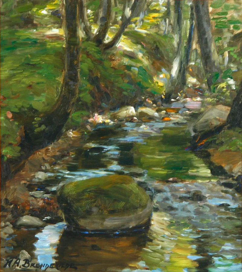 Un ruisseau dans la forêt de Herlufsholm, au Danemark. - H. A. Brendekilde