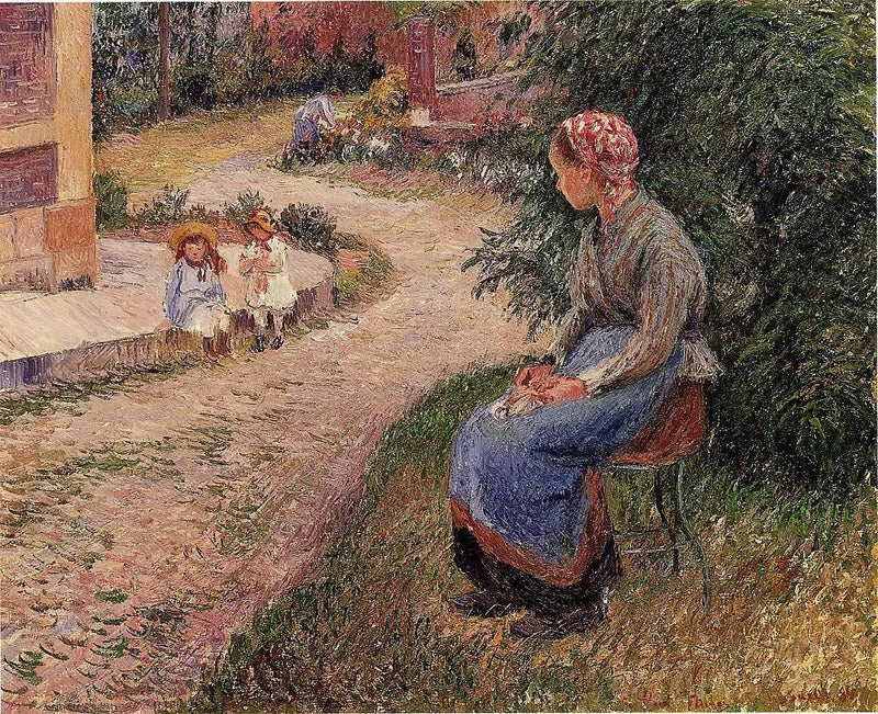 Un serviteur assis dans le jardin d'Eragny - Camille Pissarro