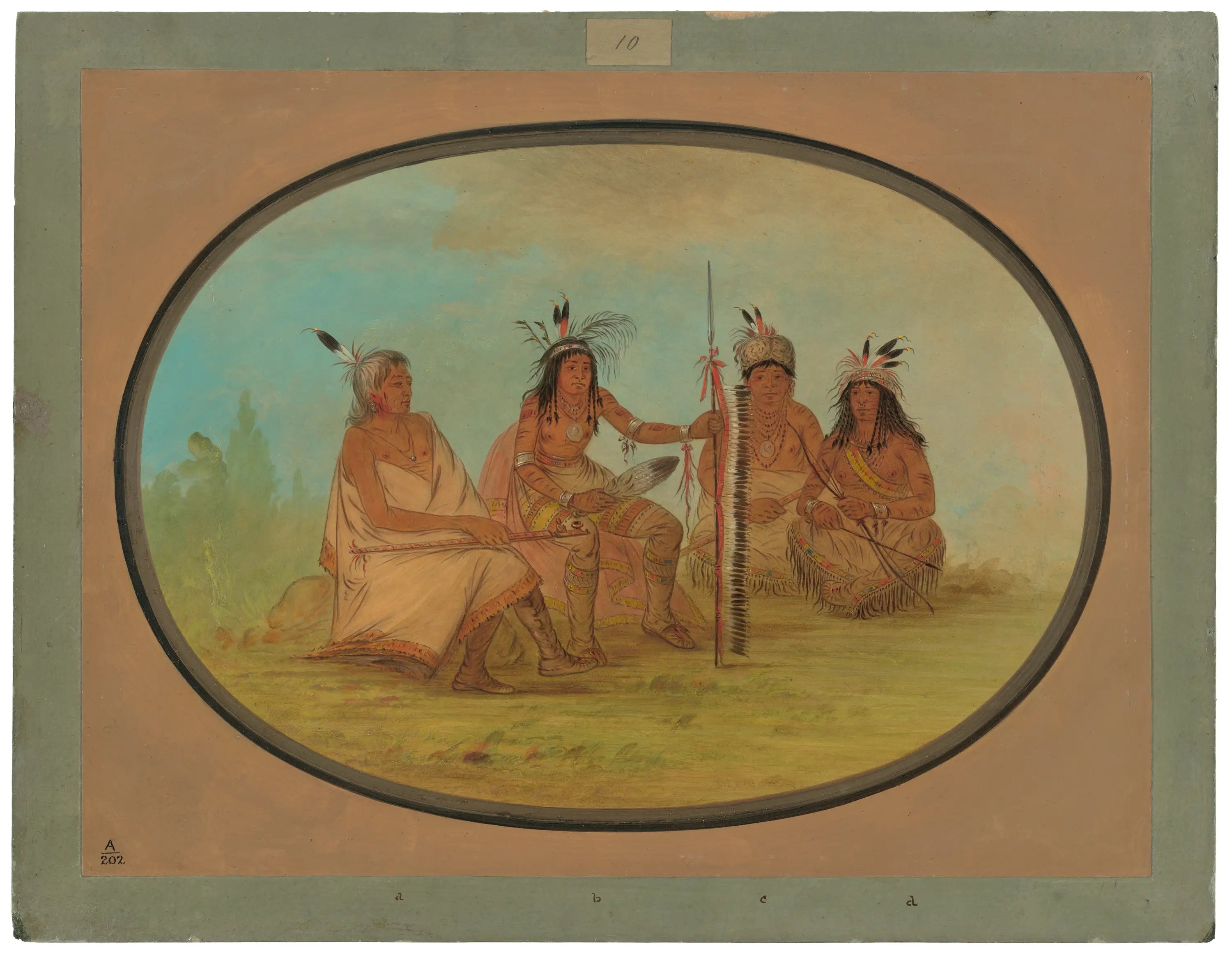 Un vieux chef ojibbeway et trois guerriers - George Catlin - Alpha Reproduction