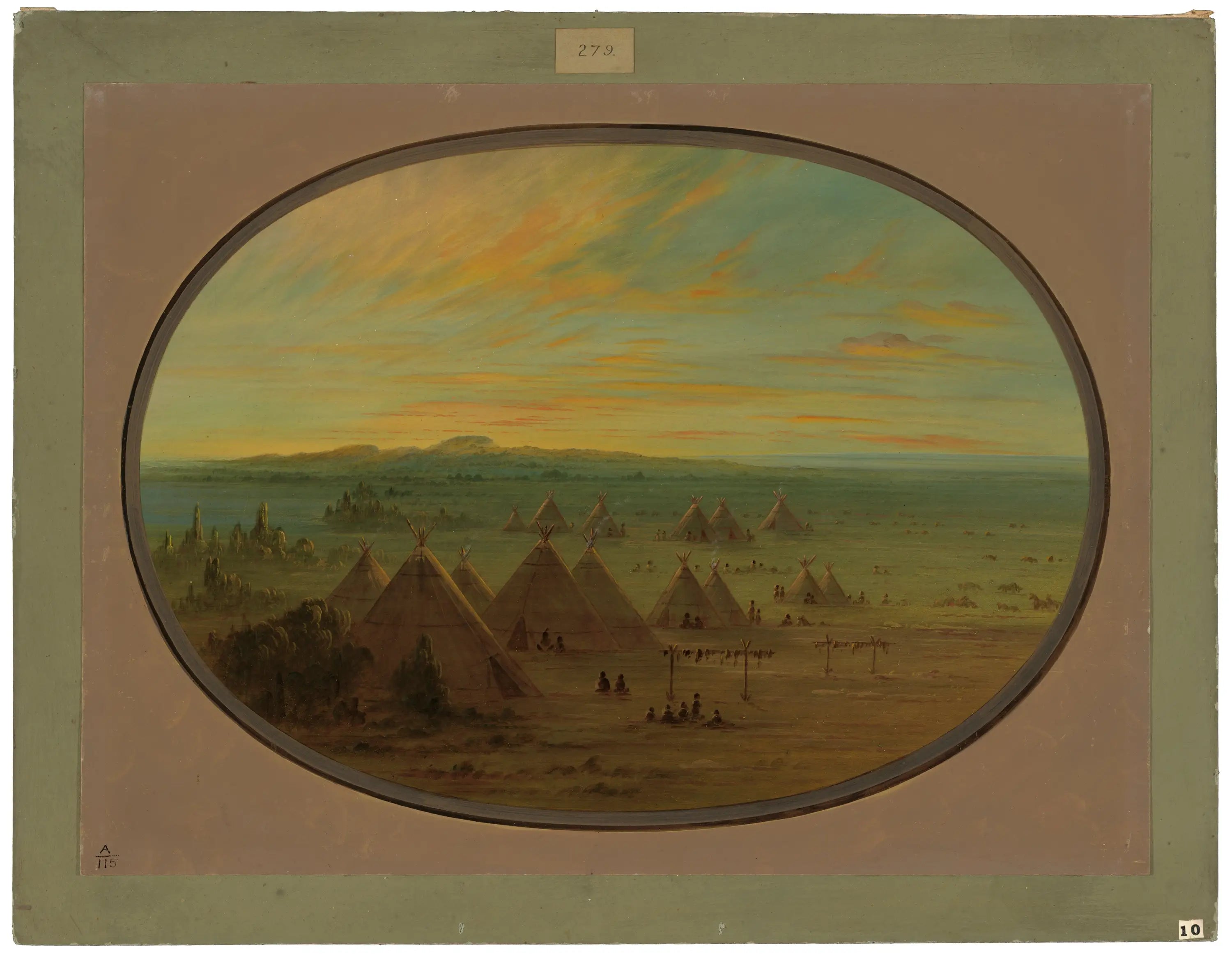 Un village corbeau sur la rivière Salmon - George Catlin - Alpha Reproduction