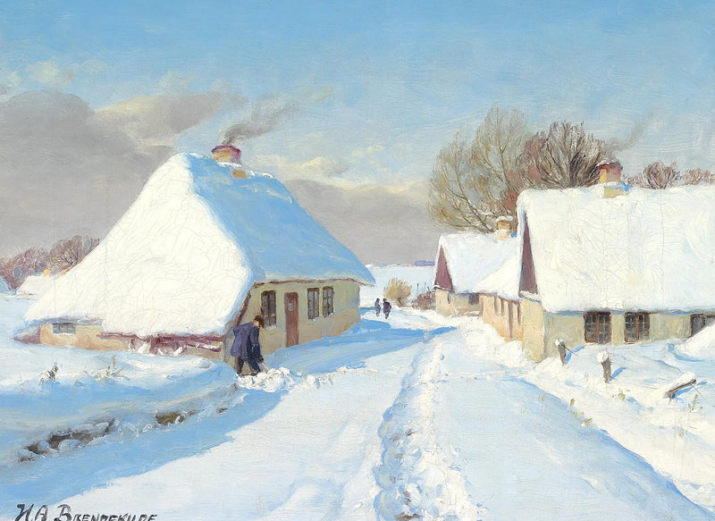 Un village couvert de neige. - H. A. Brendekilde