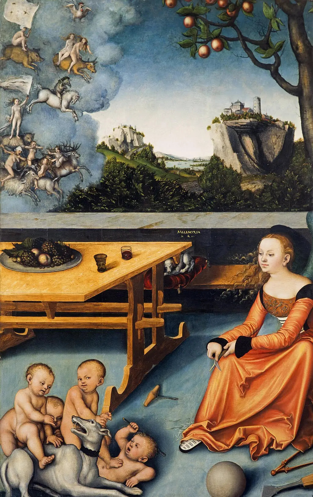 Une allégorie de la mélancolie - Lucas Cranach the Elder image 1 copie de tableau peinte à la main