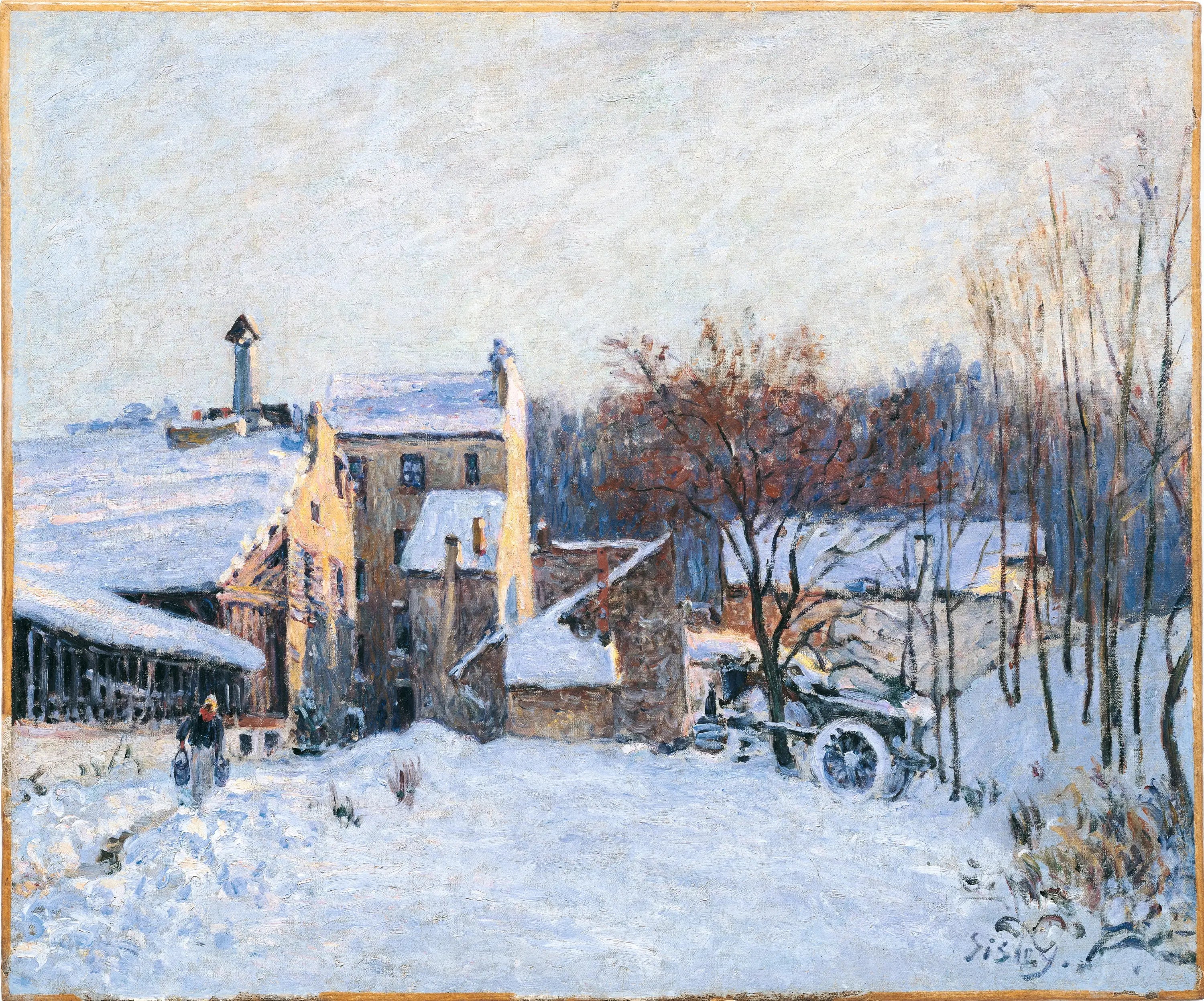 Une cour à Chaville - Alfred Sisley image 1 reproduction de peinture à l’huile