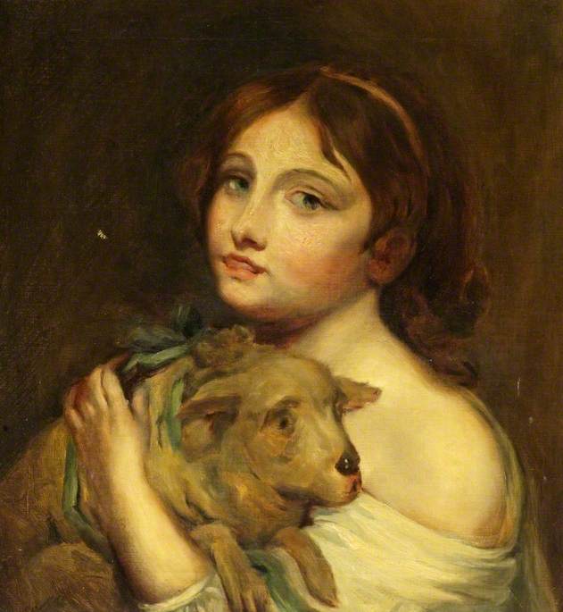 Une fille avec un agneau - Jean-Baptiste Greuze
