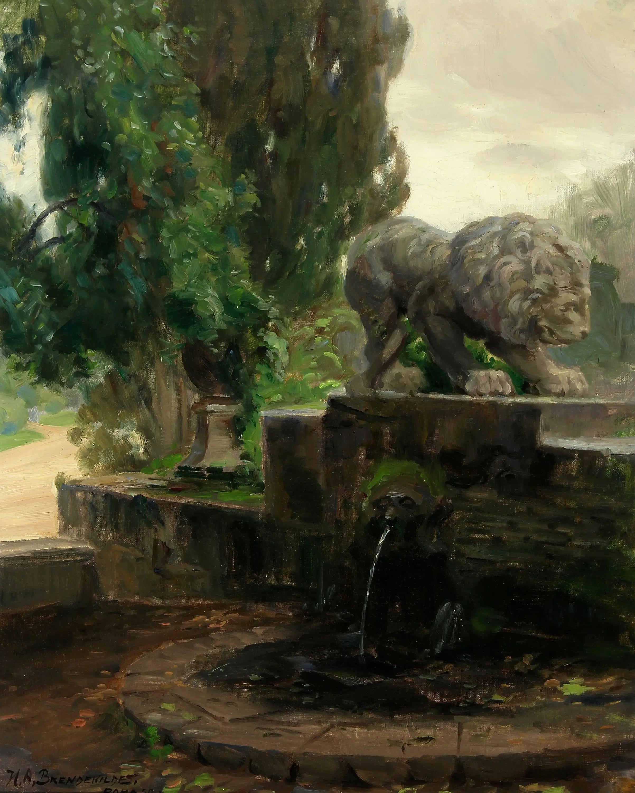 Une fontaine à Rome - H. A. Brendekilde - Alpha Reproduction