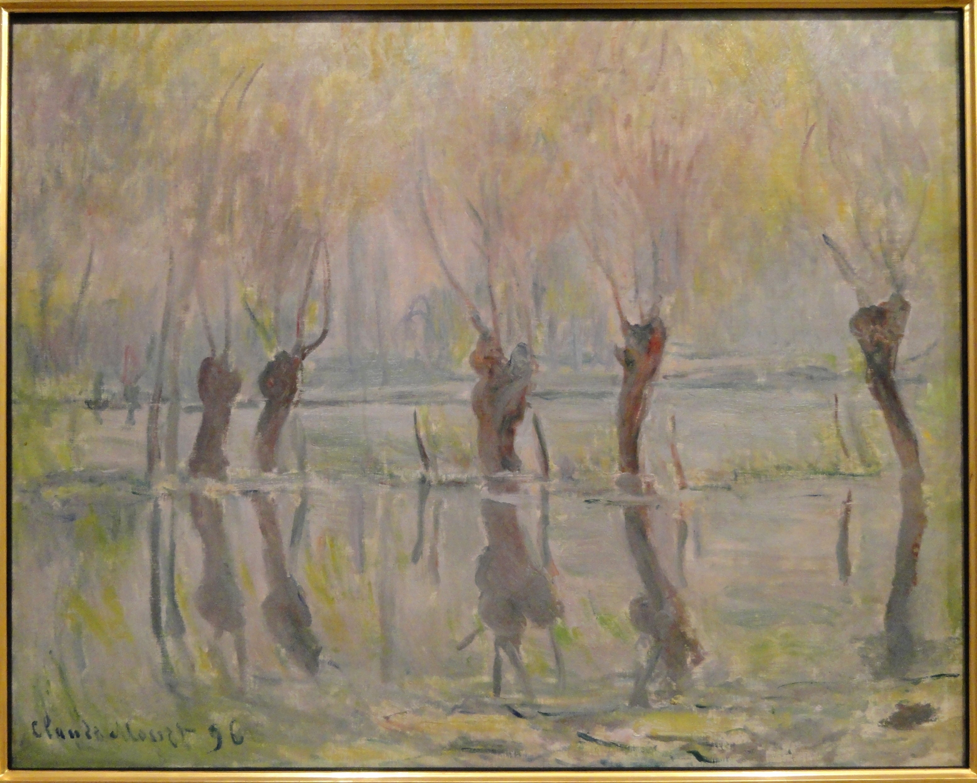 Reproduction du tableau « Une inondation à Giverny - Claude Monet » par Alpha Reproduction en peinture à l’huile