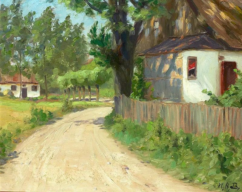 Une journée d'été dans un village de Fionie. - H. A. Brendekilde