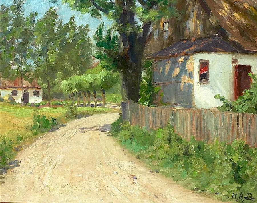 Une journée d'été dans un village de Fionie. - H. A. Brendekilde