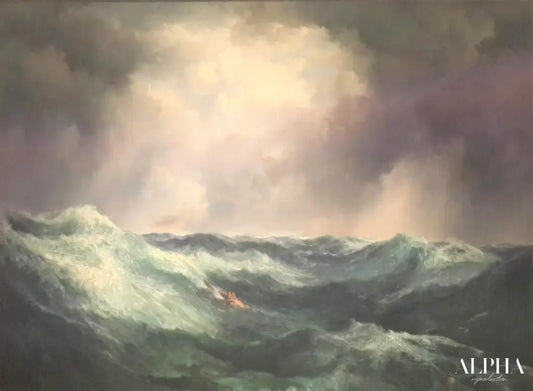 Une mer en colère, 1887 - Thomas Moran - Reproductions de tableaux et peintures haut de gamme