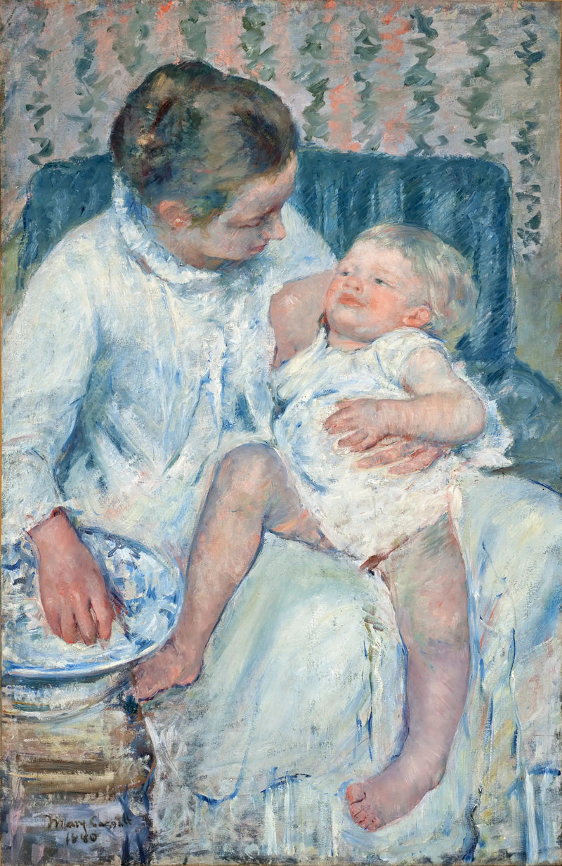 Une mère sur le point de laver son enfant endormi - Mary Cassatt